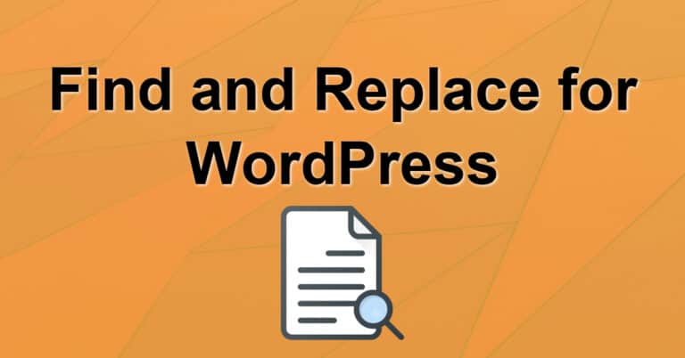 Find and Replace for WordPress
